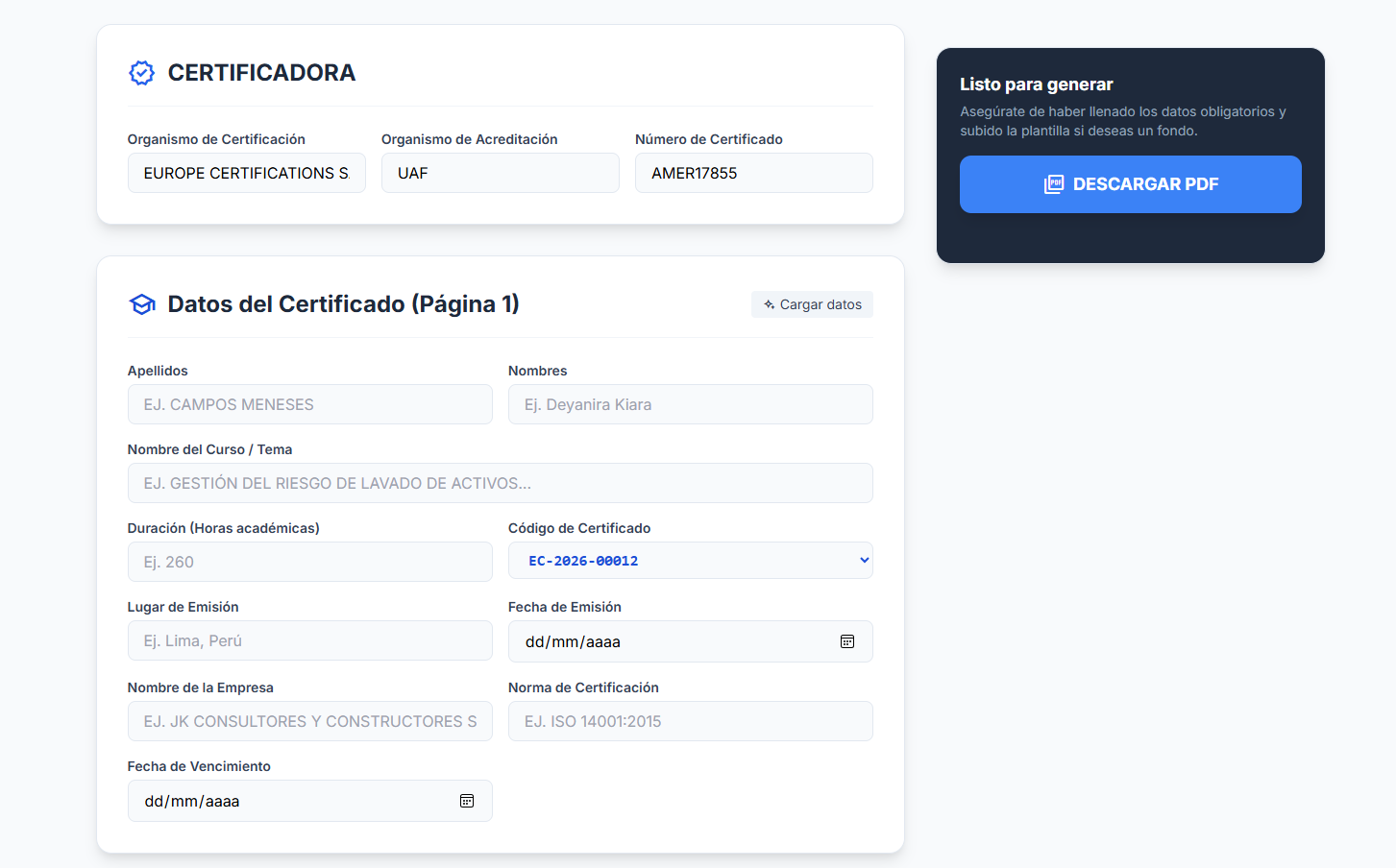 Generador QR y Trazabilidad